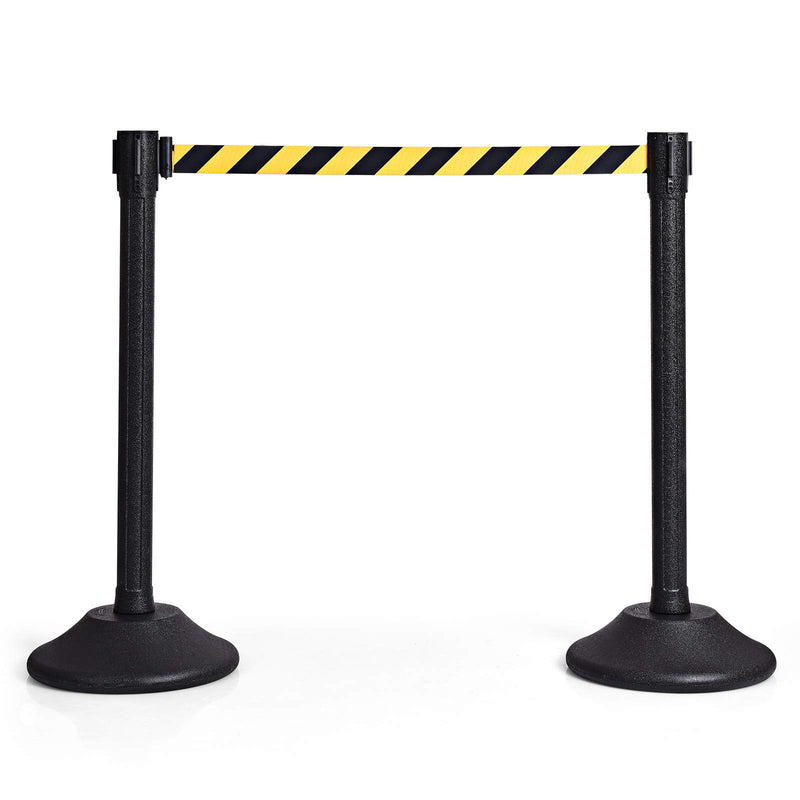 Load image into Gallery viewer, 2Pcs Stanchion Post, Crowd Control Rope Barrier with 6.3 Foot Retractable Belt - GoplusUS
