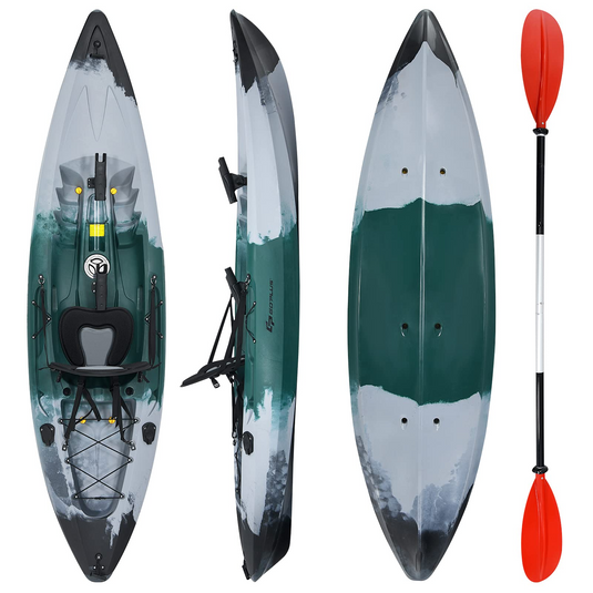 Goplus Sit-on-Top Fishing Kayaks for Adults, 9.7 FT One Person Recreational Touring Kayak - GoplusUS