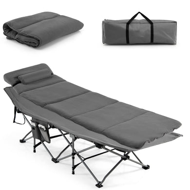 Goplus Camping Cot, Folding Camping Cot with Mattress, Pillow - GoplusUS