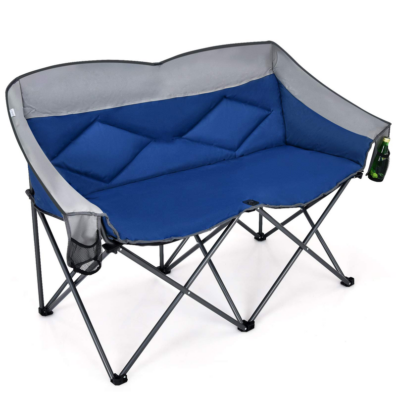 Load image into Gallery viewer, Goplus Loveseat Camping Chair, Double Folding Chair for Adults Couples w/Storage Bags &amp; Padded High Backrest - GoplusUS
