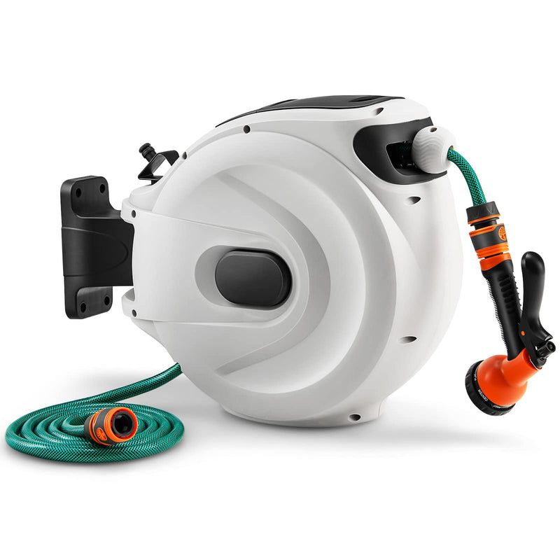Load image into Gallery viewer, Goplus Retractable Garden Hose Reel, 1/2&quot; x 52.5 FT Wall Mounted Hose Reel with Auto Rewind - GoplusUS
