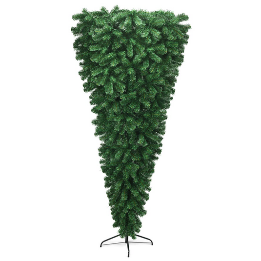 Goplus 7FT Upside Down Tree, Artificial Christmas Tree with Metal Stand - GoplusUS