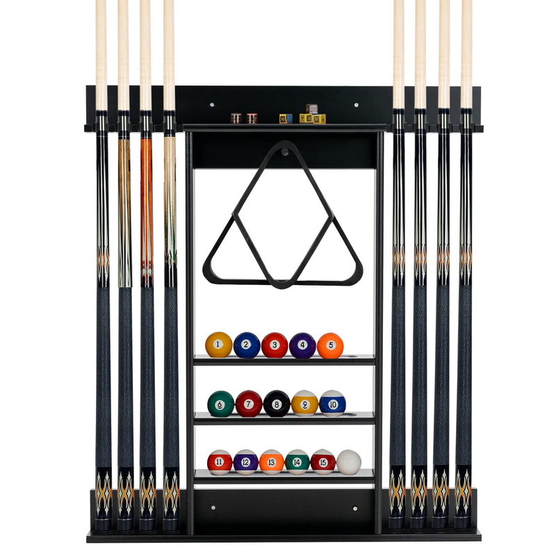 Load image into Gallery viewer, Goplus Pool Cue Rack, Wall Mounted Billiard Stick Holder, Made of Solid Pine Wood - GoplusUS

