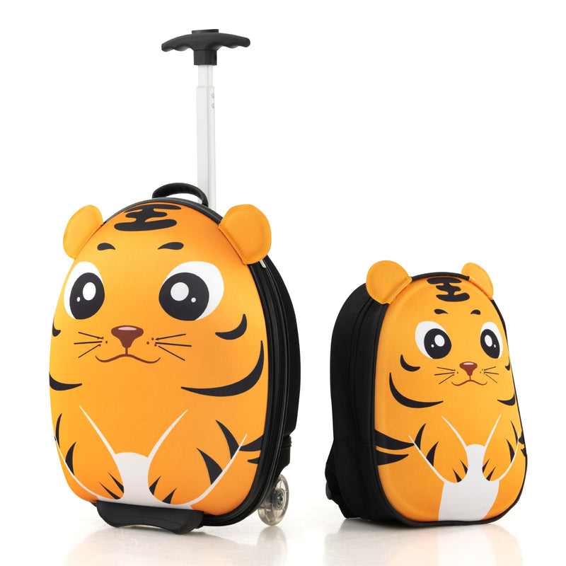 Load image into Gallery viewer, Goplus 2PC Kids Carry On Luggage Set, 16&quot; Rolling Suitcase &amp; 12&quot; Backpack
