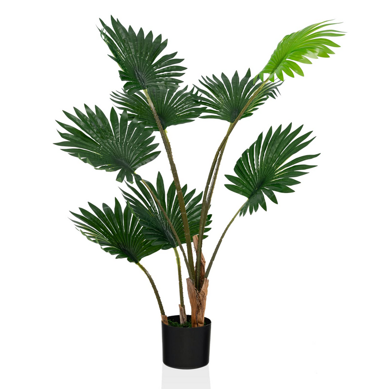 Load image into Gallery viewer, Goplus 4ft Artificial Fan Palm Tree, Fake Tropical Palm Tree with 8 Large Leaves - GoplusUS
