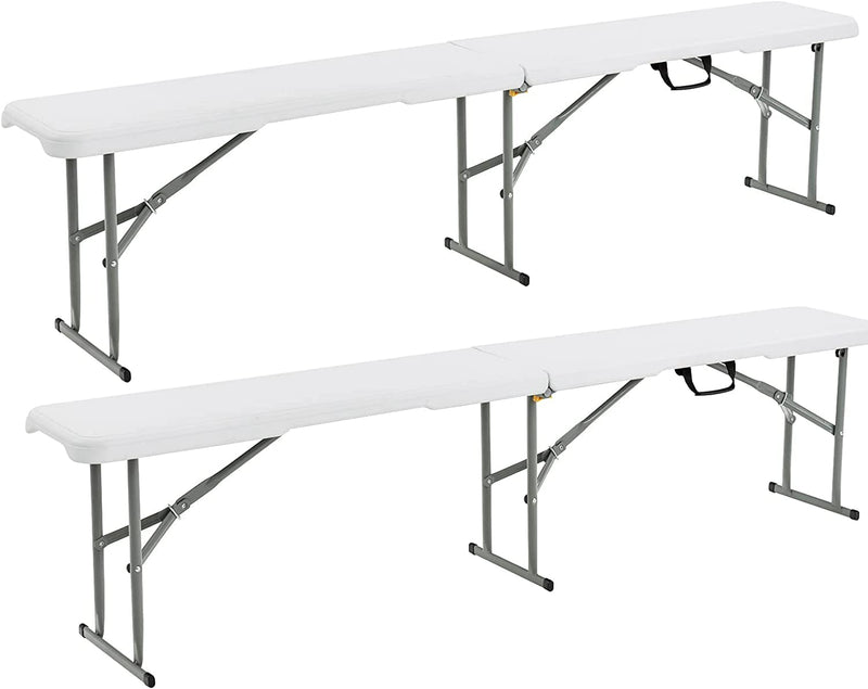 Load image into Gallery viewer, Goplus 6 Feet Plastic Folding Bench, Portable Foldable Bench Seat with 550 lbs Capacity

