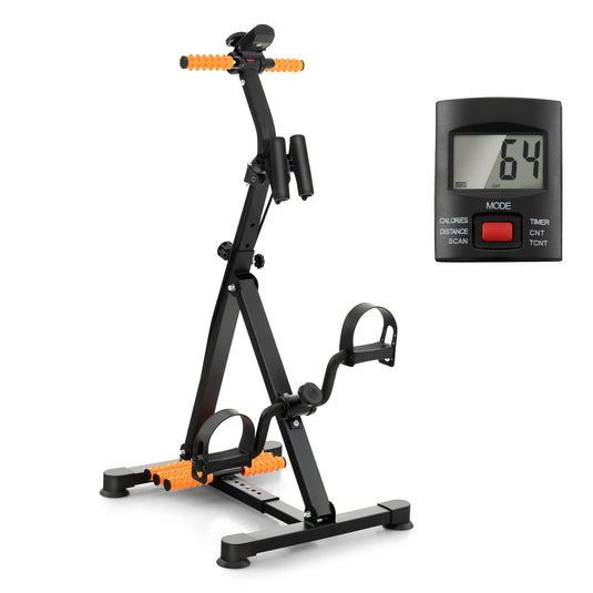 Goplus Pedal Exerciser for Seniors, Adjustable Hand Arm Leg Knee Exercise Equipment