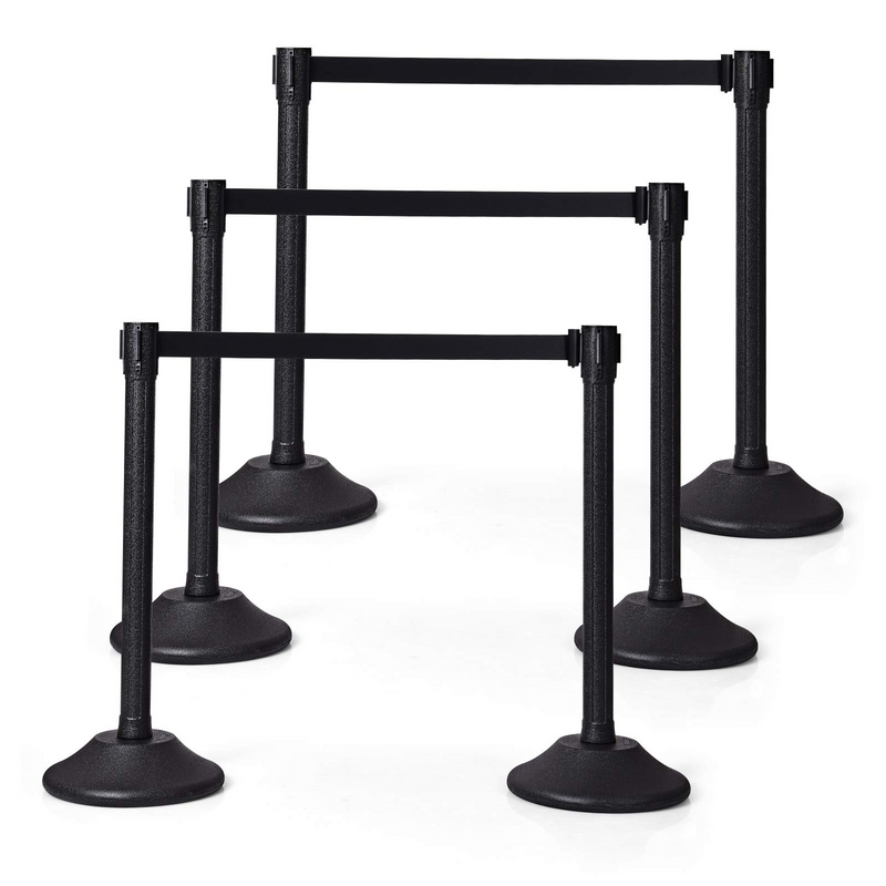 Load image into Gallery viewer, 2Pcs Stanchion Post, Crowd Control Rope Barrier with 6.3 Foot Retractable Belt - GoplusUS
