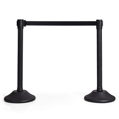 2Pcs Stanchion Post, Crowd Control Rope Barrier with 6.3 Foot Retractable Belt - GoplusUS