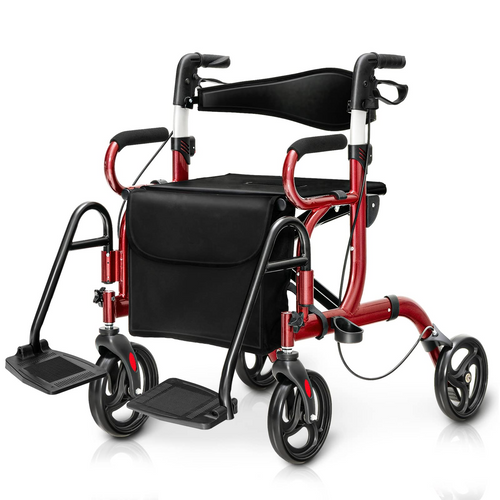 Goplus 2 in 1 Rollator Walker for Seniors, Medical Walker with Seat - GoplusUS
