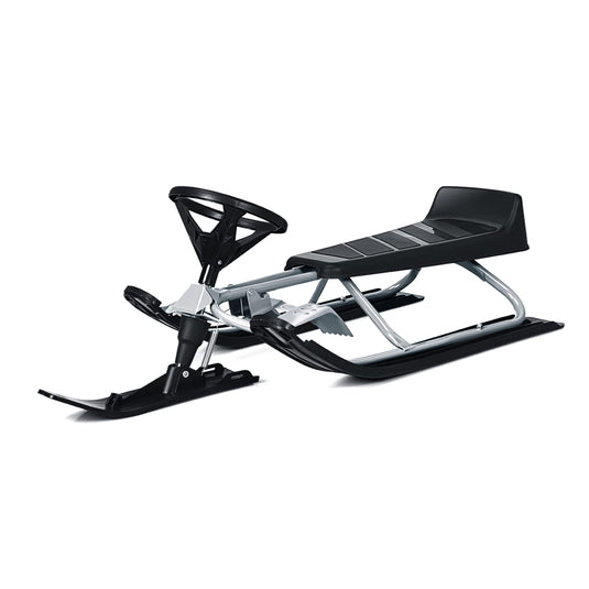  Ski Sled Slider Board with Steering Wheel - Goplus