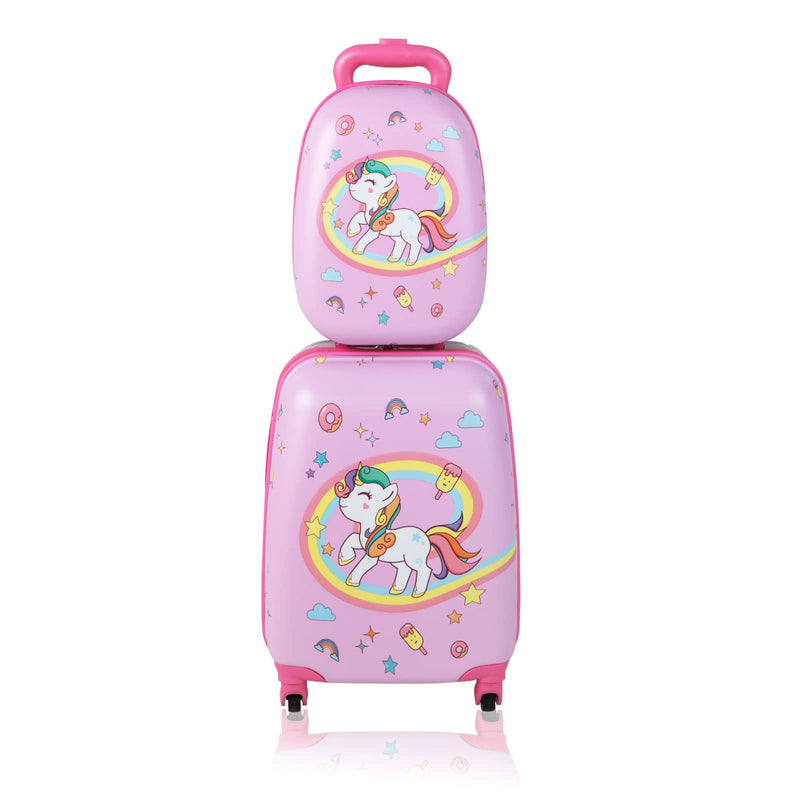 Load image into Gallery viewer, Goplus 2PC Kids Luggage, 12&quot; &amp; 16&quot; Kids Carry On Luggage Set, Lightweight Spinner Suitcases for Boys and Girls - GoplusUS
