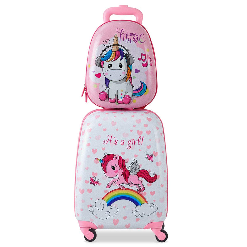 Load image into Gallery viewer, Goplus 2PC Kids Luggage, 12&quot; &amp; 16&quot; Kids Carry On Luggage Set, Lightweight Spinner Suitcases for Boys and Girls - GoplusUS

