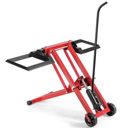 Lawn Mower Lift with Hydraulic Jack, 500-lb Capacity Easy Assembly Riding Mower Lift - GoplusUS