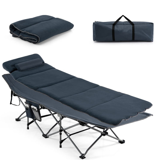 Goplus Camping Cot, Folding Camping Cot with Mattress, Pillow - GoplusUS