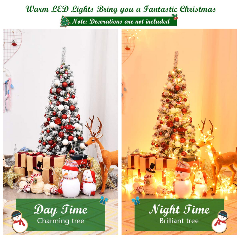 Load image into Gallery viewer, Goplus 4.5ft / 6ft / 7.5ft Artificial Snow Flocked Christmas Tree - GoplusUS
