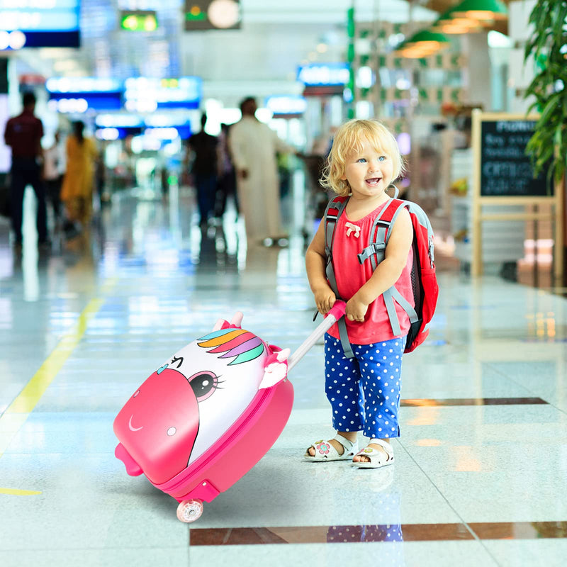 Load image into Gallery viewer, Goplus Kids Luggage, 16闂傚倸鍊搁崐鎼佸磹閻戣姤鍤勯柛顐ｆ礀绾惧鏌曟繛鐐珔缁炬儳娼￠弻锛勪沪鐠囨彃濮堕梺杞扮閸婂綊濡甸崟顔剧杸闁规崘娉涢。娲⒑缂佹ɑ灏伴柛銊ユ健瀵顓奸崱妯侯潯闂佺粯顨呴悧婊兾熼崒娑氱瘈?Carry on Cuitcase with LED Wheels, Waterproof Hard Shell, Lightweight Rolling Luggage for Travel - GoplusUS
