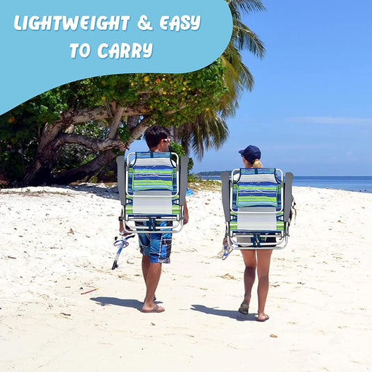 Backpack Beach Chairs, 4 Pcs Portable Camping Chairs with Cool Bag and Cup Holder - GoplusUS