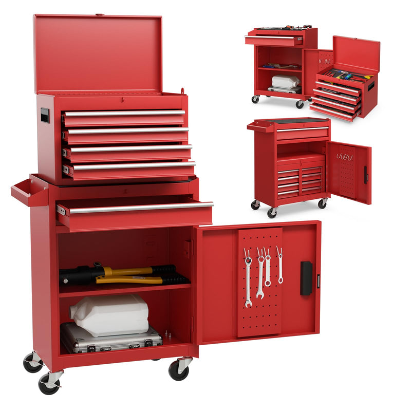 Load image into Gallery viewer, Goplus Tool Chest, 5-Drawer Rolling Tool Storage Cabinet with Detachable Top Tool Box
