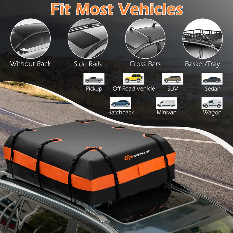 Load image into Gallery viewer, Goplus Car Rooftop Cargo Carrier Bag, 21 Cubic 100% Waterproof Soft Car Roof Bag for All Vehicles with/Without Rack - GoplusUS

