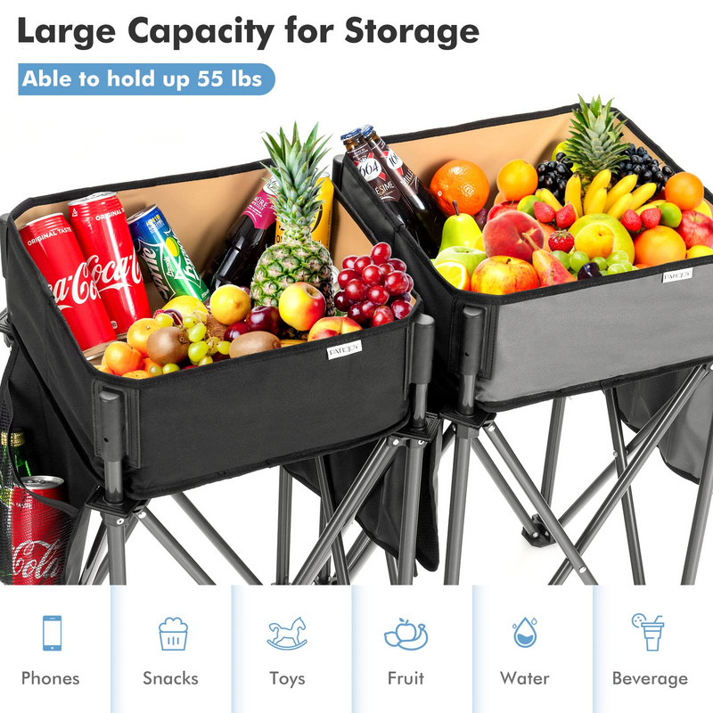 Load image into Gallery viewer, Goplus 2 PCS Folding Camping Tables, Portable Picnic Tables with Large Capacity Storage Sink - GoplusUS
