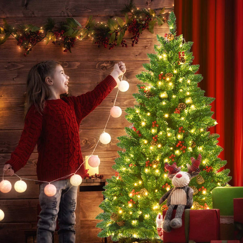 Load image into Gallery viewer, 4.5FT Pre-Lit Christmas Tree, with 516 Branch Tips, 300LED Lights - GoplusUS

