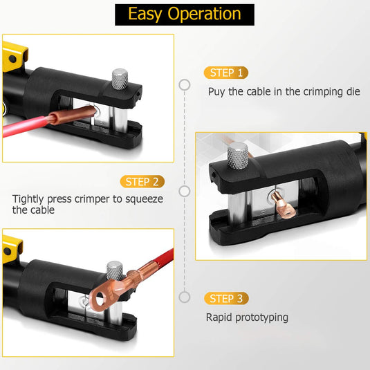 Goplus 16 Ton Hydraulic Wire Crimper Battery Cable Lug Terminal Crimping Tool w/ 11 Dies - GoplusUS