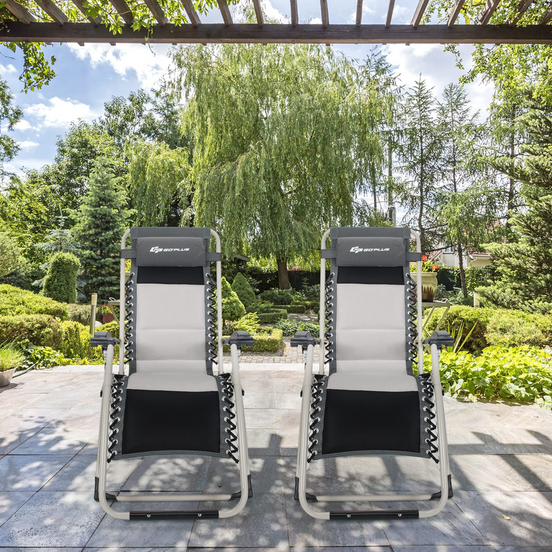 Load image into Gallery viewer, Folding Zero Gravity Chair, Removable Head Pillow, 660 lbs Weight Capacity - GoplusUS
