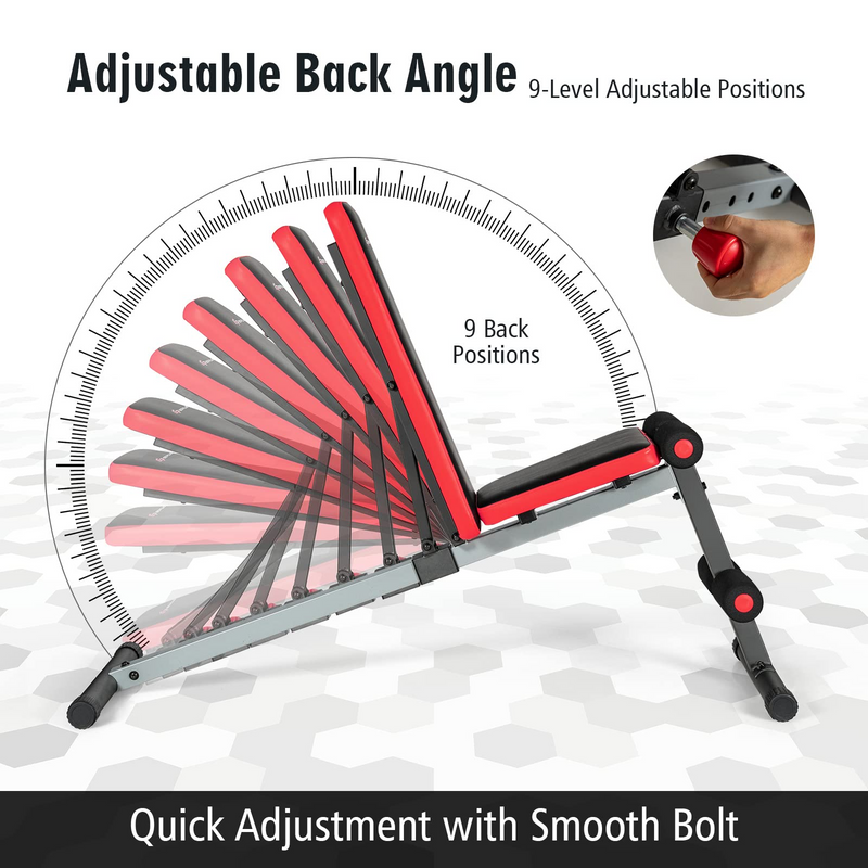 Load image into Gallery viewer, Goplus Adjustable Weight Bench, Workout Bench with 9-Level Adjustable Backrest - GoplusUS
