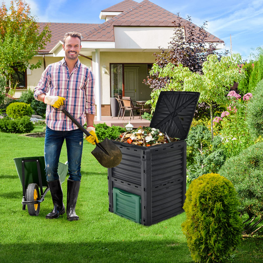 Goplus Compost Bin, 80 Gallon(300 L) Large Composting Box - GoplusUS