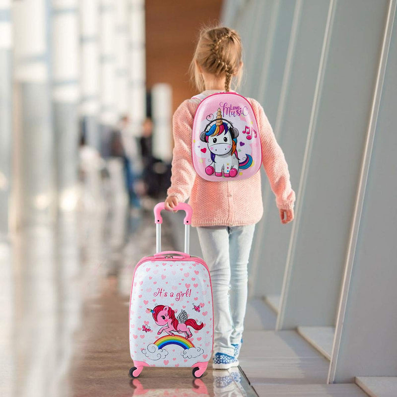 Load image into Gallery viewer, Goplus 2PC Kids Luggage, 12&quot; &amp; 16&quot; Kids Carry On Luggage Set, Lightweight Spinner Suitcases for Boys and Girls - GoplusUS
