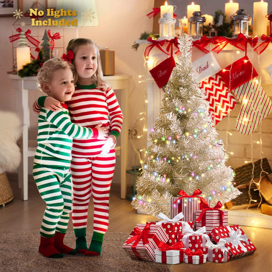 Goplus 3ft Silver Pencil Christmas Tree, Artificial Slim Tree - GoplusUS