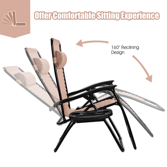 Goplus Folding Zero Gravity Reclining Lounge Chairs - GoplusUS