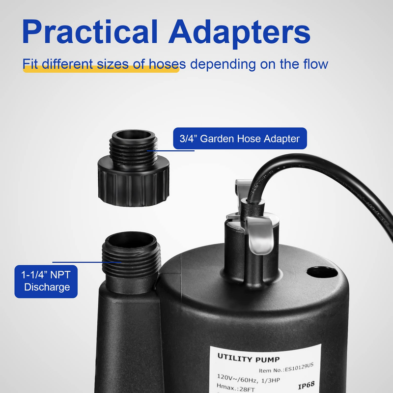 Load image into Gallery viewer, Goplus Submersible Water Pump, 1/3HP 2400GPH Sump Pump w/ 10 FT Cord &amp; Inlet Screen - GoplusUS
