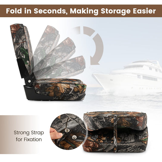 2 Pack Boat Seat, Folding Low Back Fishing Seat - Goplus