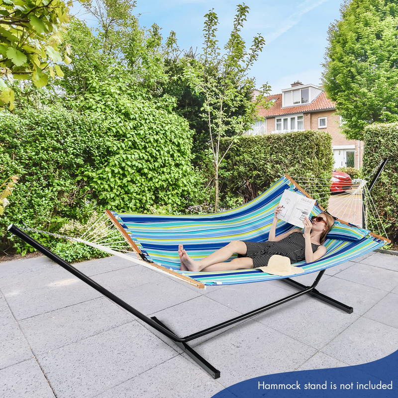 Load image into Gallery viewer, Goplus 10.5 FT Hammock, Quilted 2 Person Hammock w/Detachable Pillow, 495LBS Capacity - GoplusUS
