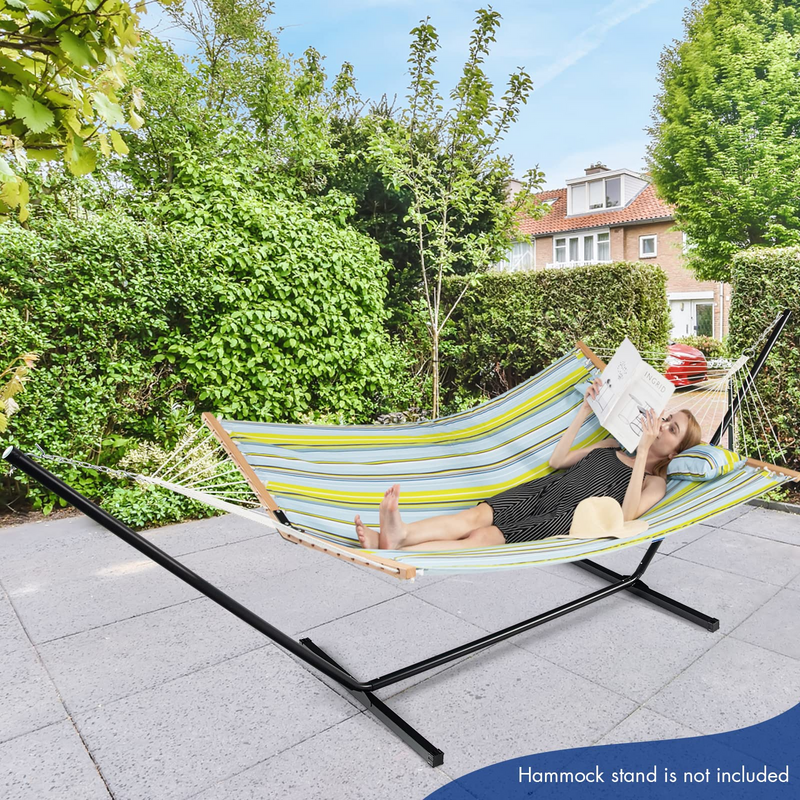 Load image into Gallery viewer, Goplus 10.5 FT Hammock, Quilted 2 Person Hammock w/Detachable Pillow, 495LBS Capacity - GoplusUS

