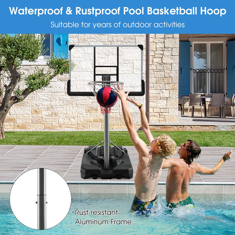 Load image into Gallery viewer, Goplus Portable Basketball Hoop Outdoor, 64&quot;-79&quot; Poolside Basketball Goal Height Adjustable
