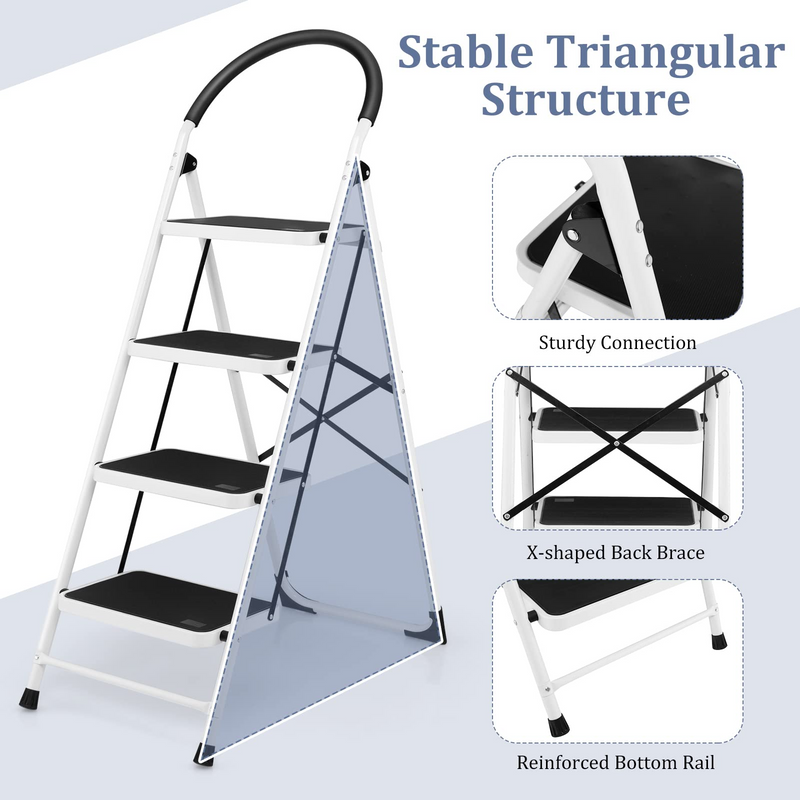 Load image into Gallery viewer, Goplus 4 Step Ladder, Folding Step Stool for Adults with Wide Non-Slip Pedal and Comfort Handgrip for Kitchen Closet Office - GoplusUS

