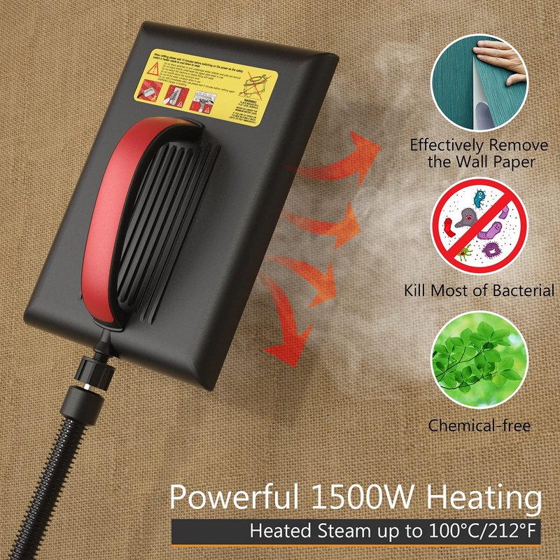 Load image into Gallery viewer, Goplus Wallpaper Steamer Chemical-Free Cleaner for Wallpaper Removal w/ 10FT Hose &amp; Large Steam Plate - GoplusUS
