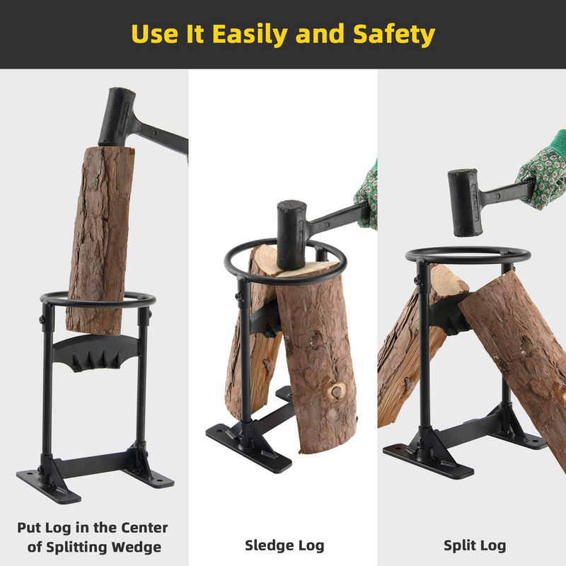 Load image into Gallery viewer, Goplus Firewood Kindling Splitter, High-Carbon Steel Manual Wood Splitter - GoplusUS
