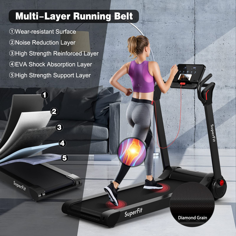 Load image into Gallery viewer, Goplus 2.25HP Folding Treadmill, Electric Superfit Treadmill W/LED Display - GoplusUS
