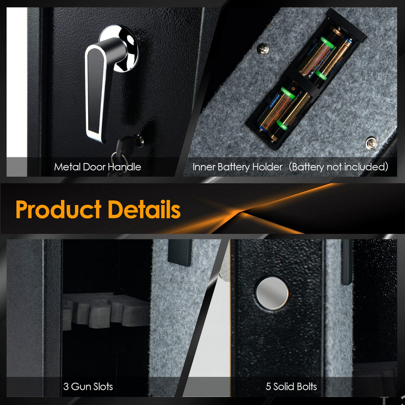 Load image into Gallery viewer, Goplus Rifle Safe, Quick Access 3-Gun Safes for Rifles w/Biometric Fingerprint - GoplusUS
