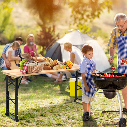 Goplus Folding Picnic Beer Table, Outdoor Camping Table - GoplusUS
