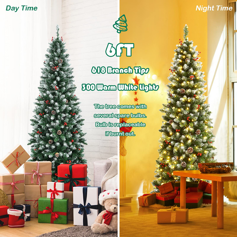 Load image into Gallery viewer, Snow Flocked Artificial Hinged Xmas Tree
