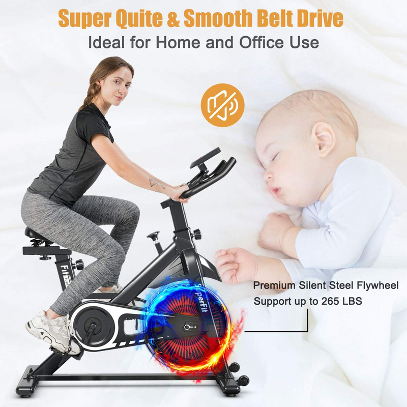 Load image into Gallery viewer, Goplus Indoor Cycling Bike, Silent Belt Drive Exercise Bike with Steel Flywheel, Phone Holder - GoplusUS
