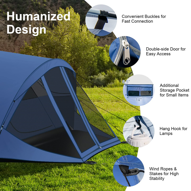 Load image into Gallery viewer, Goplus 6 Person Camping Tent, Portable Camping Dome Tent with Screen Room Porch - GoplusUS

