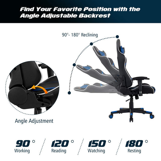 Goplus Gaming Desk & Chair Combo Set, Racing Style X Shaped E-Sport Gamer Desk & PVC Computer Chair - GoplusUS