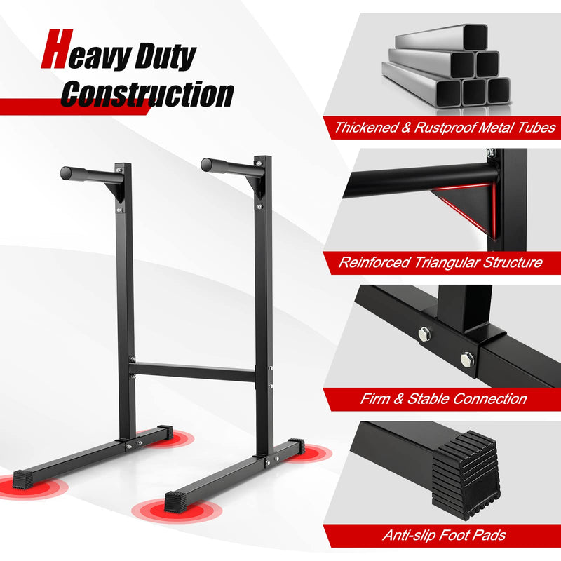 Load image into Gallery viewer, Goplus Multifunctional Dip Stand Dip Station, 600 LBS Capacity Heavy Duty Dip Bar Push Up Bar
