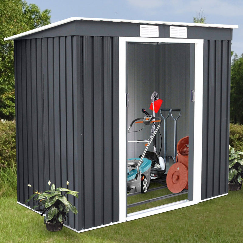 Load image into Gallery viewer, Goplus 4&#39; X 7&#39; Outdoor Storage Shed Garden Sliding Door Outside Tool House
